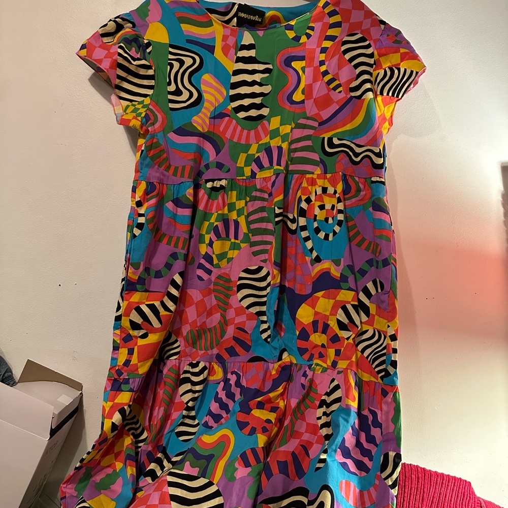 NOOWORKS Frida Dress in Squiggle Print - Rare, Limited Edition L / Large - Picture 3 of 3